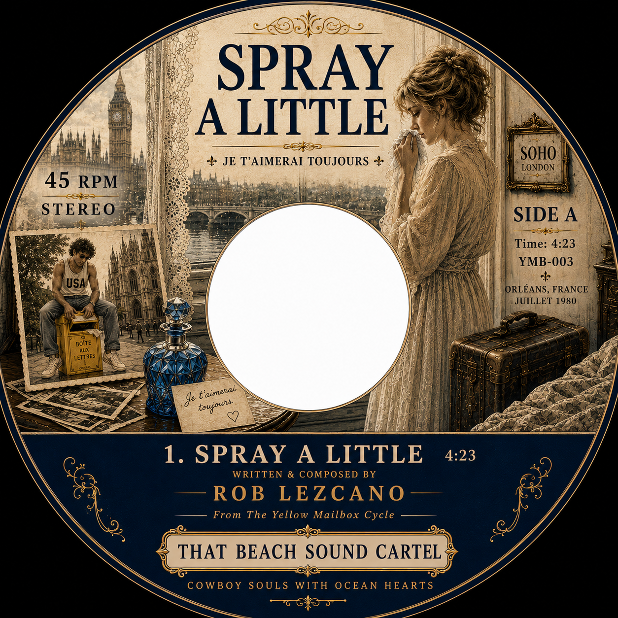 Spray a Little vintage 45 artwork